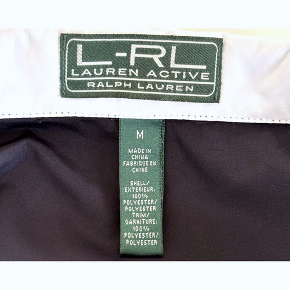 Lauren Ralph Lauren Jacket Black Full Zip M Full Zip Crest Windbreaker Old Money - Picture 10 of 13